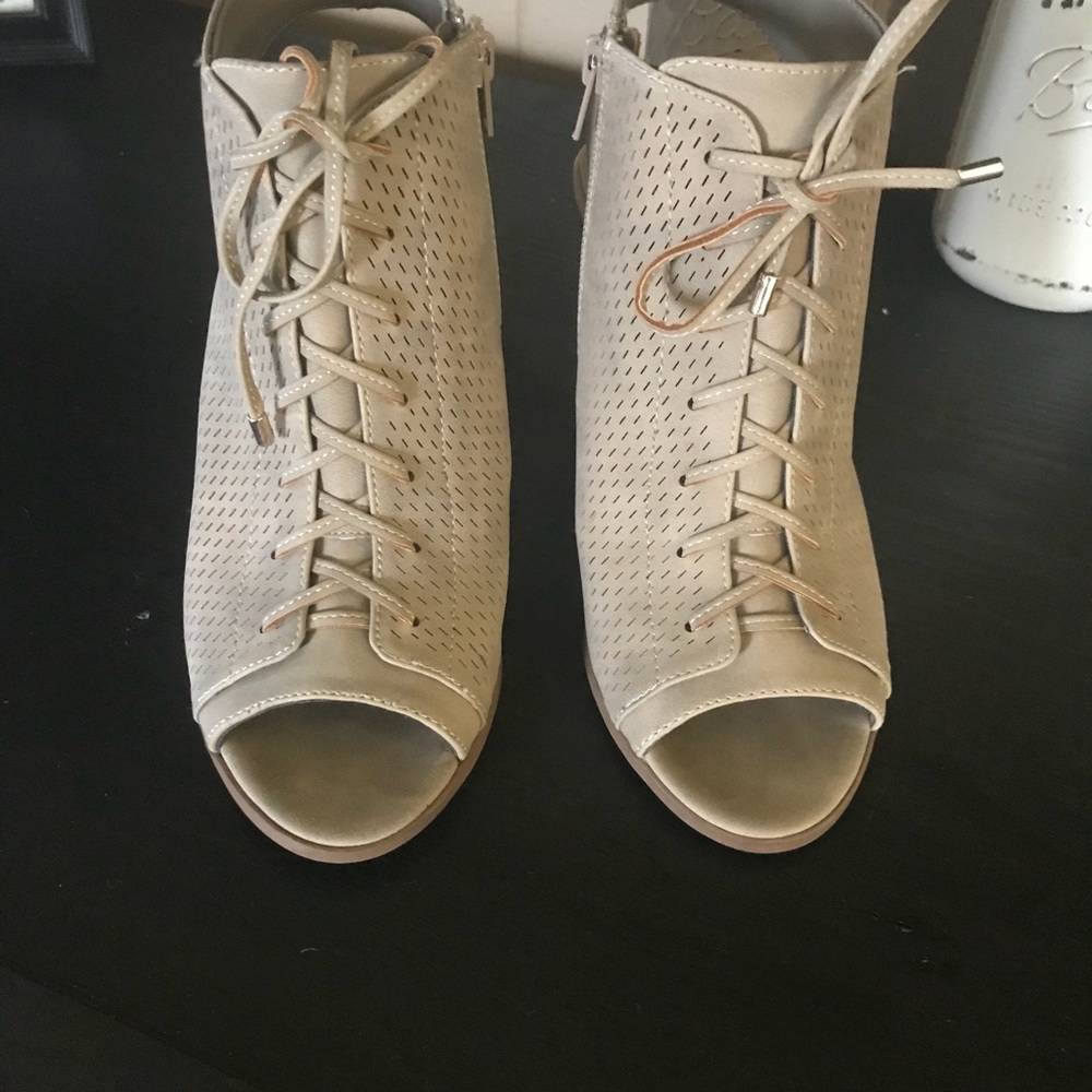 Lace up Peep Toe Booties